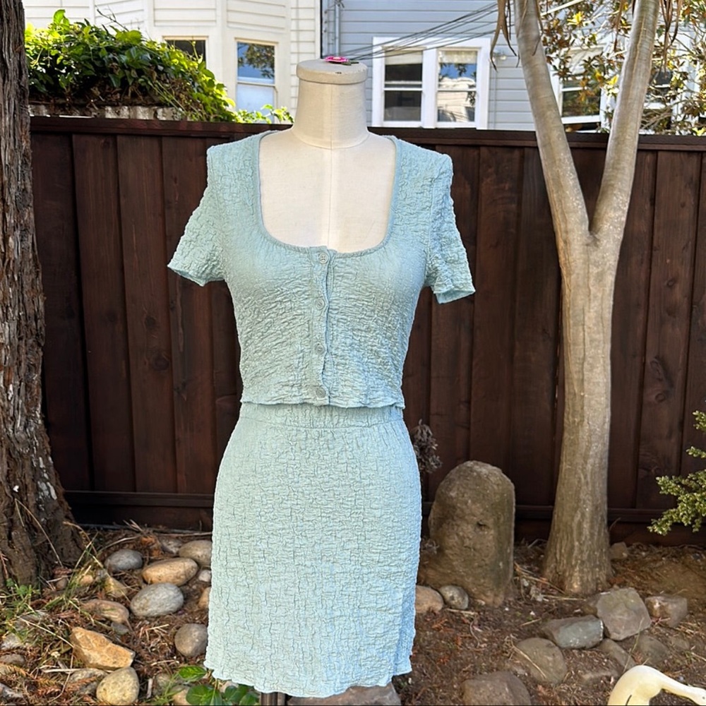 Light Blue Skirt Set